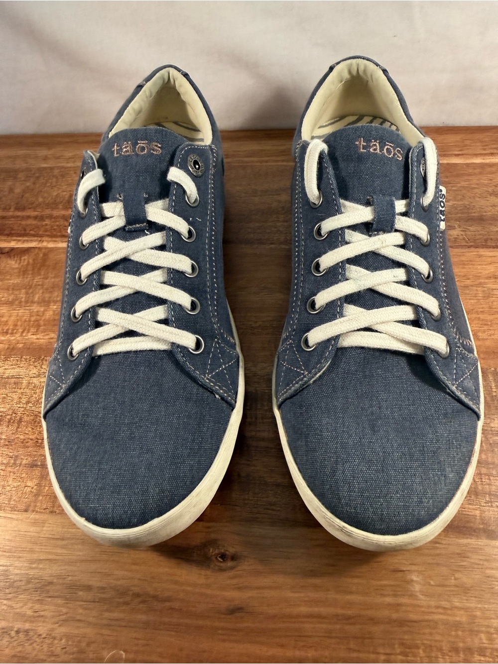 Taos Star Sneakers Blue Denim Canvas Lace-up Size 10